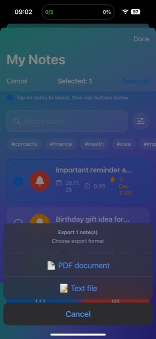 Export a note as a PDF